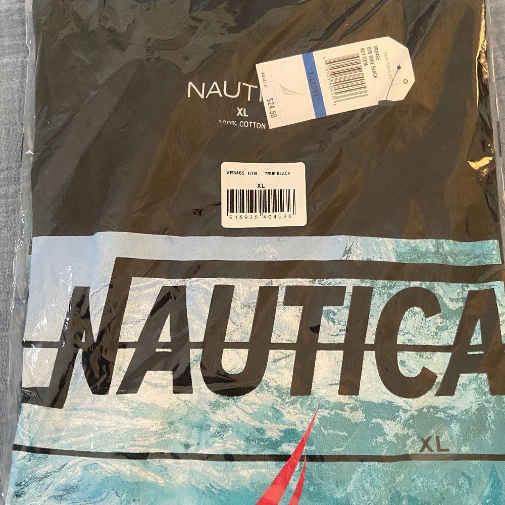 XL New with Tags Never Opened Nautica Hawaiian Oceanic T-Shirt Black ⛵️